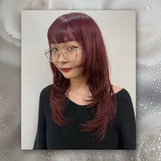 ロング カラー ルプラボウ/豊川/ 美髪カラー/アヤカのヘアスタイル