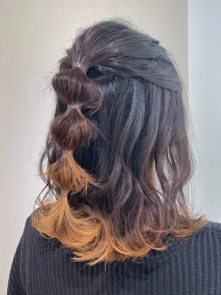 セミロング カラー ヘアアレンジ IVY villa Suzu.のヘアスタイル