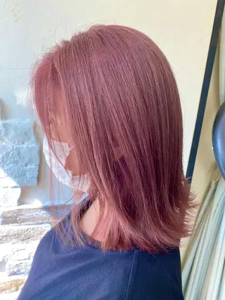 ミディアム カラー ショート 縮毛矯正 レイヤー🌿FUKUのヘアスタイル