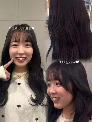 カラー 透明感|ストレート| クロスパーマ|はるかのヘアスタイル