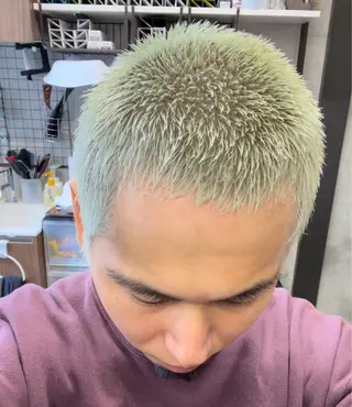 カラー メンズ Lull1人美容室 バレイヤージュのヘアスタイル