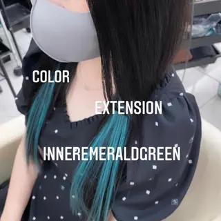 ロング カラー エクステ🩵ブリーチ 韓国ヘア🩵KAEのヘアスタイル