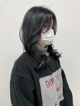 セミロング カラー ヘアアレンジ 酸性縮毛矯正🧴韓国 レイヤー/髪質改善のヘアスタイル