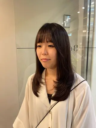 セミロング 似合わせカット‪// 鶴我万唯華のヘアスタイル