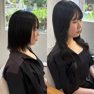 ロング カラー エクステ ハイトーン 💭黒崎ハルカのヘアスタイル