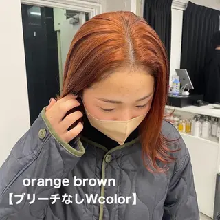 セミロング カラー 愛結 暖色カラー🎀🩰のヘアスタイル