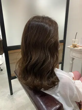 セミロング カラー ヘアアレンジ kei🤎ベージュ /透明感カラー/博多のヘアスタイル