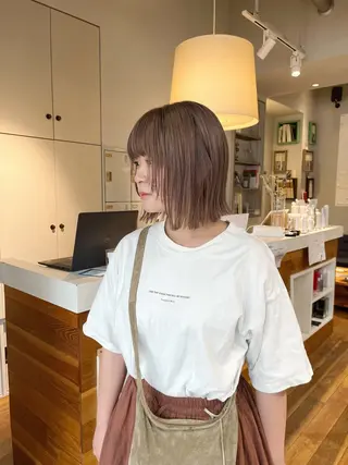ミディアム カラー かわい りほのヘアスタイル