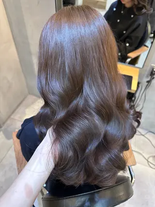 セミロング MIYU透明感カラー ブリーチなしWカラーのヘアスタイル