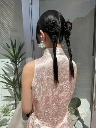 セミロング ヘアアレンジ freelance lab所属・iizuka akiのヘアスタイル
