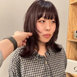 セミロング カラー 🌿レイヤーボブ/パ ーマ🌿 木梨健太のヘアスタイル