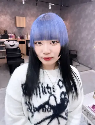 ロング カラー ヘアアレンジ TAKUMAブリーチ /切りっぱなし🪽のヘアスタイル
