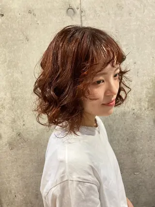 セミロング パーマ 横浜美容室/暖色系 michika🌹のヘアスタイル