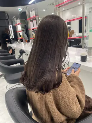 セミロング カラー 渋谷人気1位✨カラー 縮毛、髪質改善のヘアスタイル
