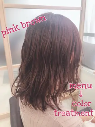 セミロング カラー 透明感カラー 山中のヘアスタイル