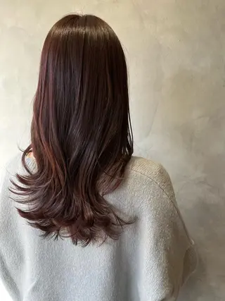 セミロング カラー 奥田 蓮のヘアスタイル