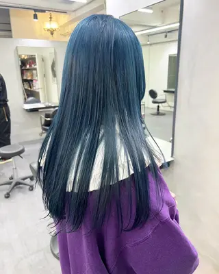 ロング カラー パーマ ヘアアレンジ メンズ キッズ ネイル マツエク・マツパ アイブロウ ウルフレイヤーカット /チヒロのヘアスタイル