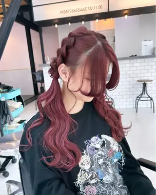 ロング カラー ヘアアレンジ 🎀暖色カラー🎀 ♡yurika♡のヘアスタイル