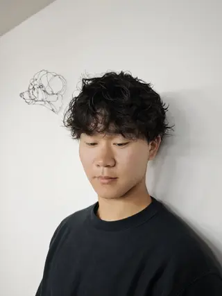 ミディアム メンズ パーマ お悩み解決カット& パーマ。お任せ下さいのヘアスタイル