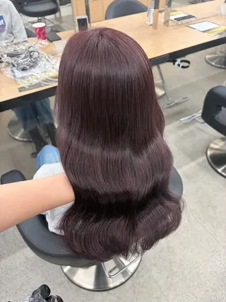ロング カラー 💗愛され暖色💗 ピンク/レッド💗のヘアスタイル
