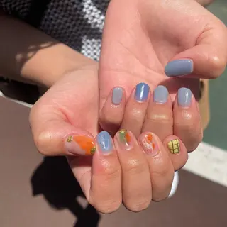 ネイル はばすみれ🎀ﾈｲﾙ 光ﾌｪｲｼｬﾙ ﾍｱのネイルデザイン