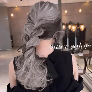 セミロング カラー 💜ハイトーン💛 マジカルかいちゃんのヘアスタイル