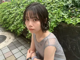 ショート カラー パーマ ヘアアレンジ 顔周りカット・相談 レイヤーも◎しずくのヘアスタイル