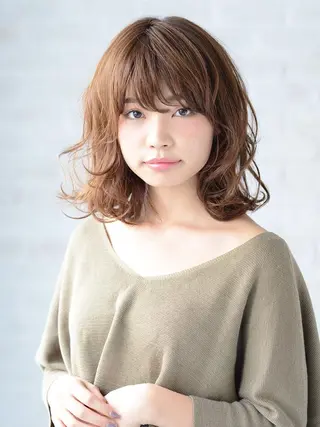 ミディアム カラー パーマ ショート/ボブ オオタダイスケのヘアスタイル