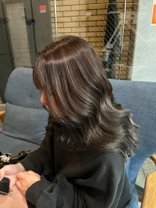 ミディアム カラー LAFF きよののヘアスタイル