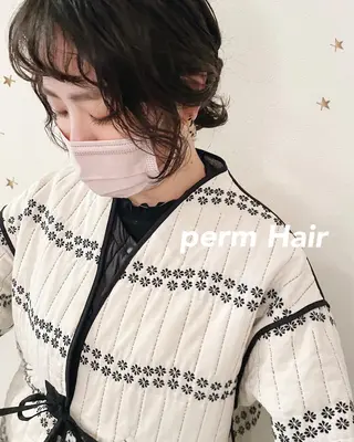 ミディアム パーマ 市川 千夏のヘアスタイル