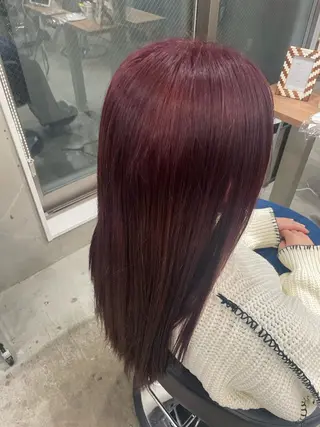 ロング カラー 顔周りレイヤーカット ／Yumiのヘアスタイル
