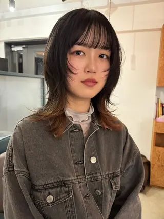 ミディアム YUUKI/ウルフ .ボブパーマのヘアスタイル