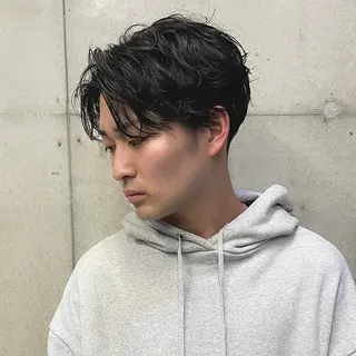 ミディアム パーマ メンズ 西大島美容師 渡部仁太のヘアスタイル