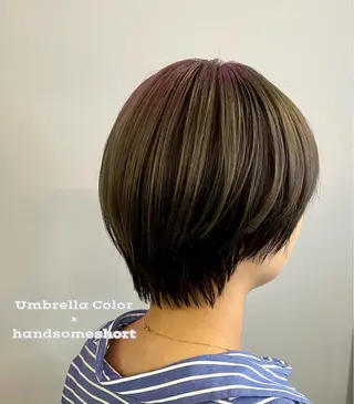 ショート カラー パーマ ヘアアレンジ メンズ 二ヶ月綺麗なデザイン カット/星野六三四のヘアスタイル