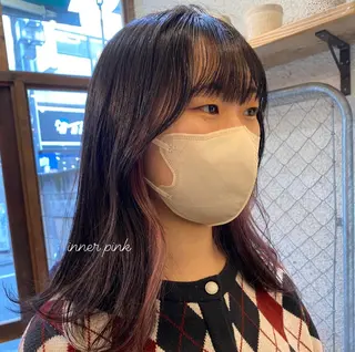 セミロング カラー ヘアアレンジ 押切 響 のヘアスタイル
