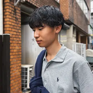 ショート パーマ メンズ 服に合うお洒落ヘア /GLOP リュートのヘアスタイル