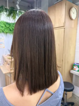 セミロング カラー 縮毛矯正/ /関内/あべももこのヘアスタイル