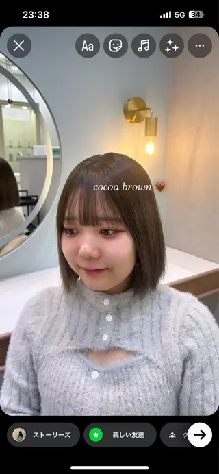 カラー Wカラー┆ブラウン ┆うる艶┆ゆうはのヘアスタイル