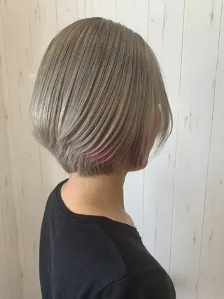 ショート カラー ヘアカラー&縮毛矯正 STAR☆RIVERのヘアスタイル