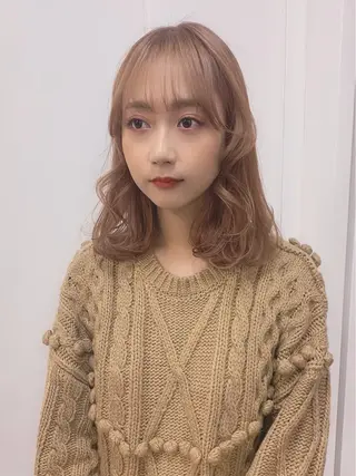 ミディアム カラー 柔らか垢抜けｶﾗｰと ｶｯﾄ🫧ASUKAのヘアスタイル