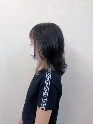 ミディアム インヘアー/美容院 /下伊福店/﨑山瑠依のヘアスタイル