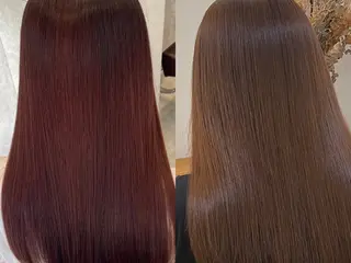 ロング 縮毛矯正クロスパーマ 益子達也のヘアスタイル