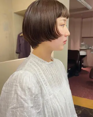 ショート カラー 西山 紗耶香🪽 透明感カラー/ボブのヘアスタイル