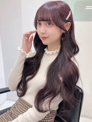 ロング カラー ヘアアレンジ 盛れる顔周り🤍渋谷 Risa🎀のヘアスタイル
