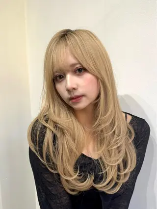 ロング カラー 柔らかオリーブ🌿 HIMARI🌻のヘアスタイル