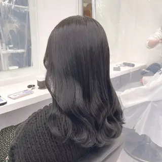 ミディアム カラー ヘアアレンジ 韓国風ベージュ🤎 赤みなし🌿横浜🤎のヘアスタイル