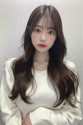 ロング カラー レイヤーカット❤︎ 韓国ヘア❤︎YUKAのヘアスタイル