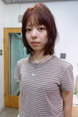 ミディアム カラー nelke/レイヤー 立川/ブリーチのヘアスタイル