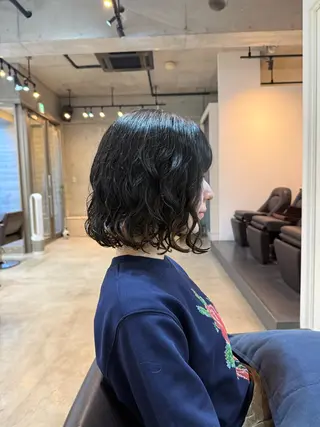 ミディアム 🌿朝5分でお洒落 パーマスタイル🌿のヘアスタイル
