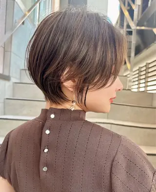 ショート レイヤー/顔まわり 縮毛矯正/月城宏清のヘアスタイル